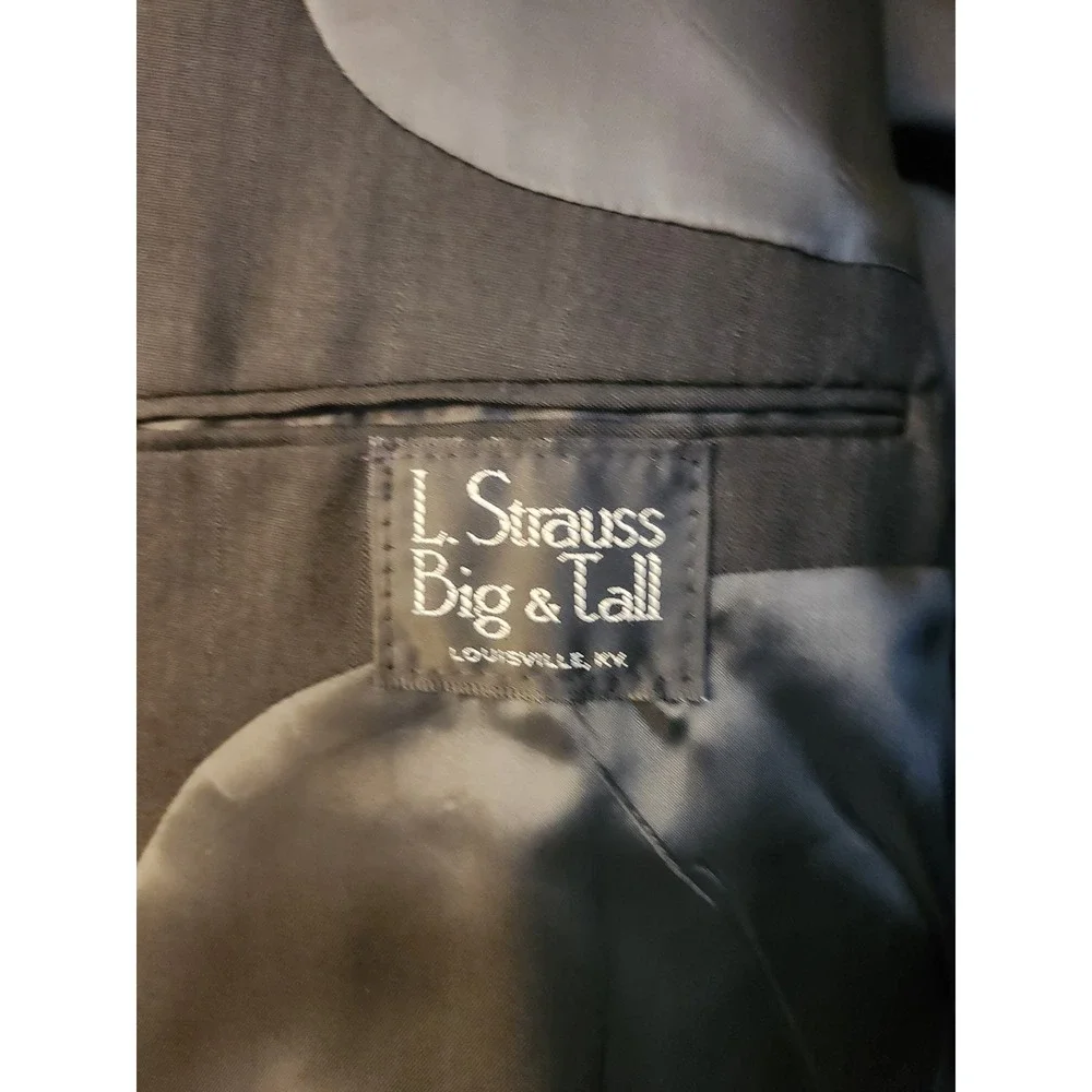 Dario Di Napoli Suit Jacket Mens 48L Gray Polyester Wool Stripe‎ Big & Tall USA